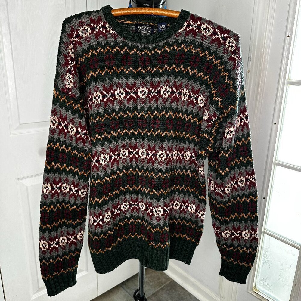 VTG Britches Great Outdoors Men's Fair Isle Cotton Geometric Sweater Size XL
